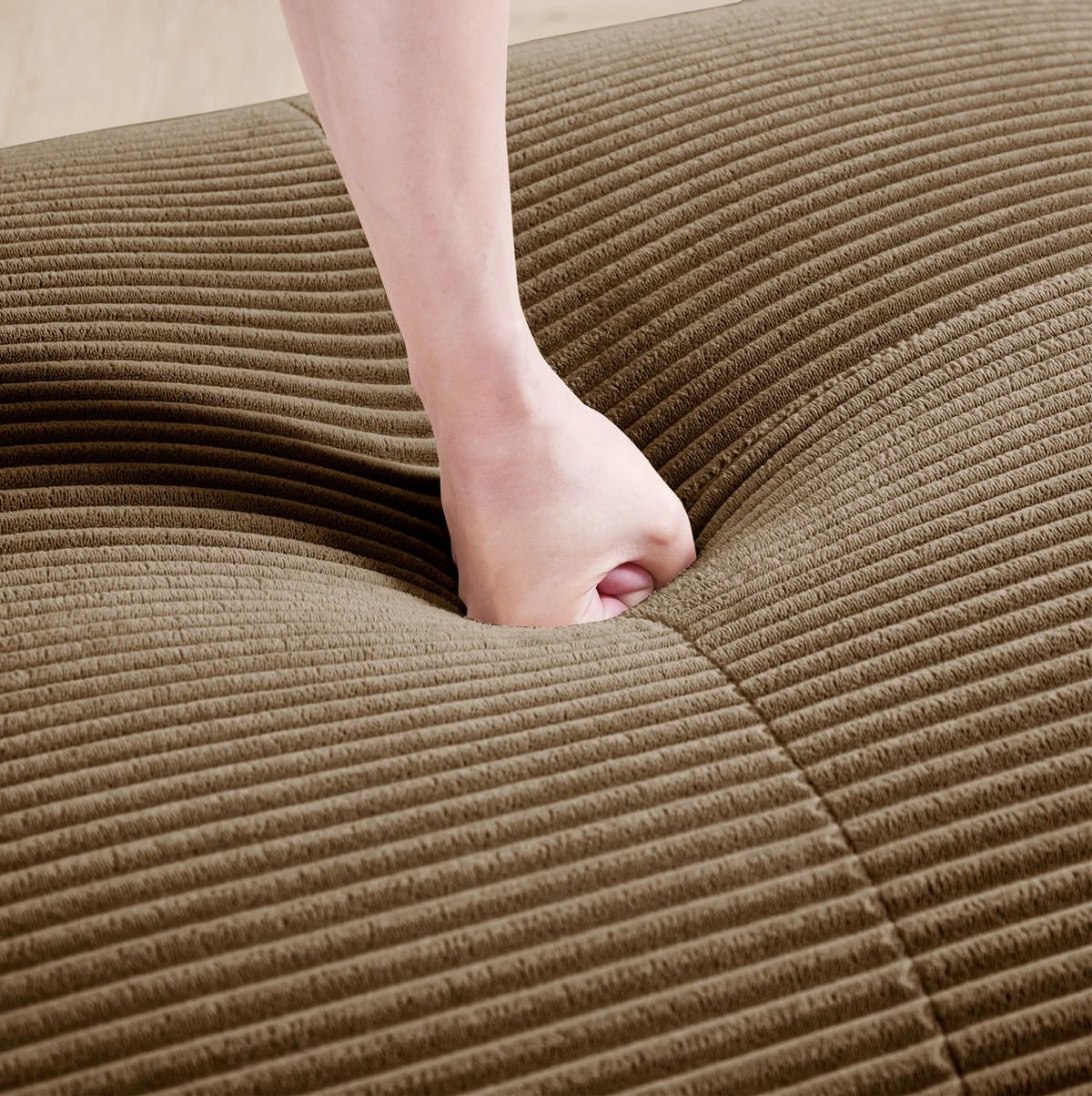 ECKSOFA modular rahmenlos Cord Braun - Braun, Kunststoff (178/208cm) - Meubliv