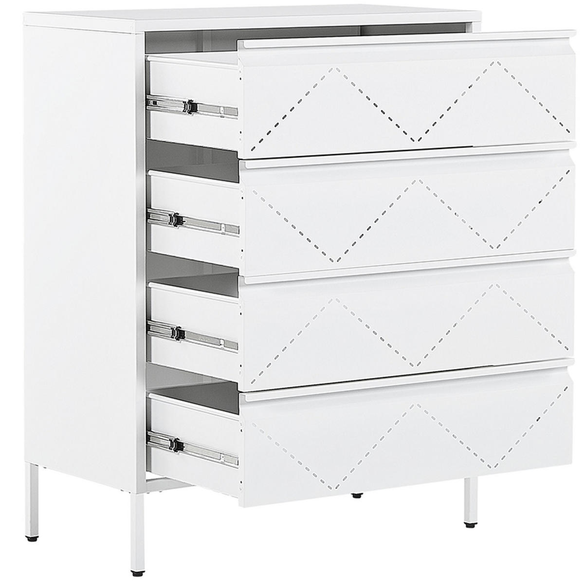 KOMMODE weiß 4 Schubladen Matana - Weiß, Metall (80/102/40cm) - Beliani