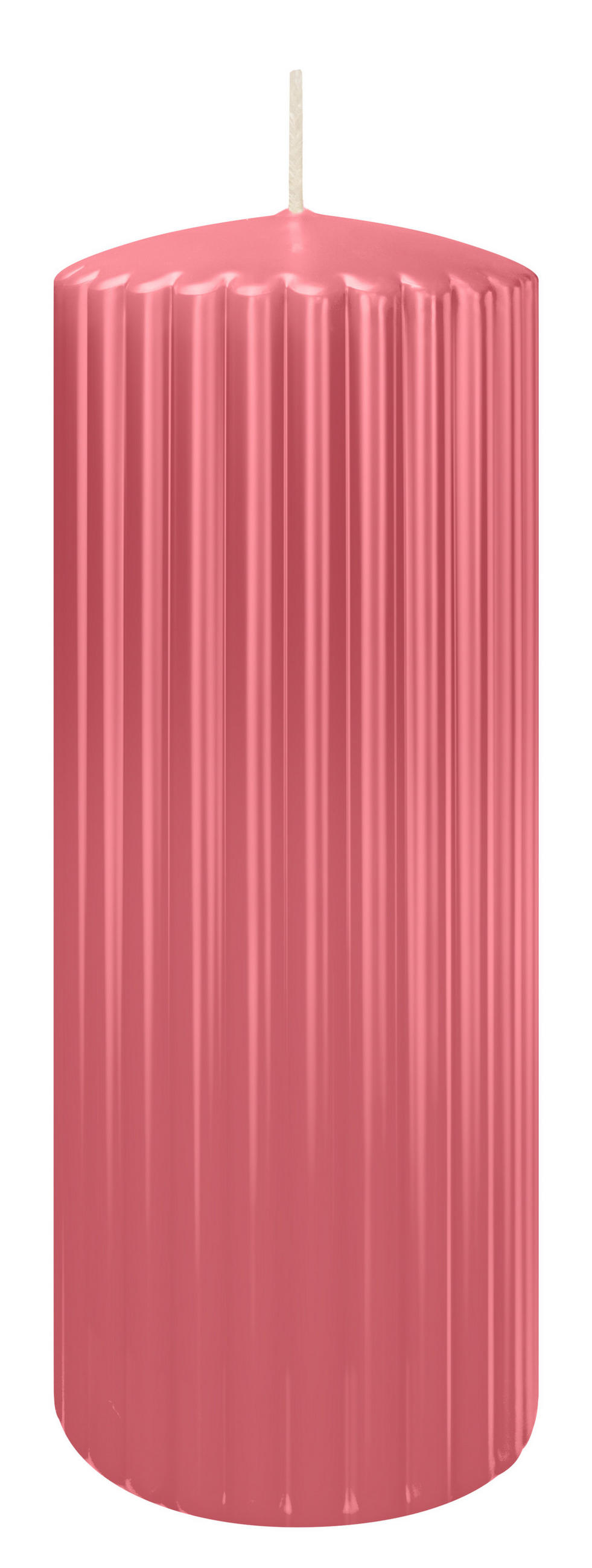 RILLEN KERZEN Erdbeerrosa 200 x Ø 80 mm, 4 Stück - Altrosa, Paraffin (8/20/20cm) - Wiedemann Kerzen