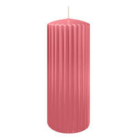 RILLEN KERZEN Erdbeerrosa 200 x Ø 80 mm, 4 Stück - Altrosa, Paraffin (8/20/20cm) - Wiedemann Kerzen