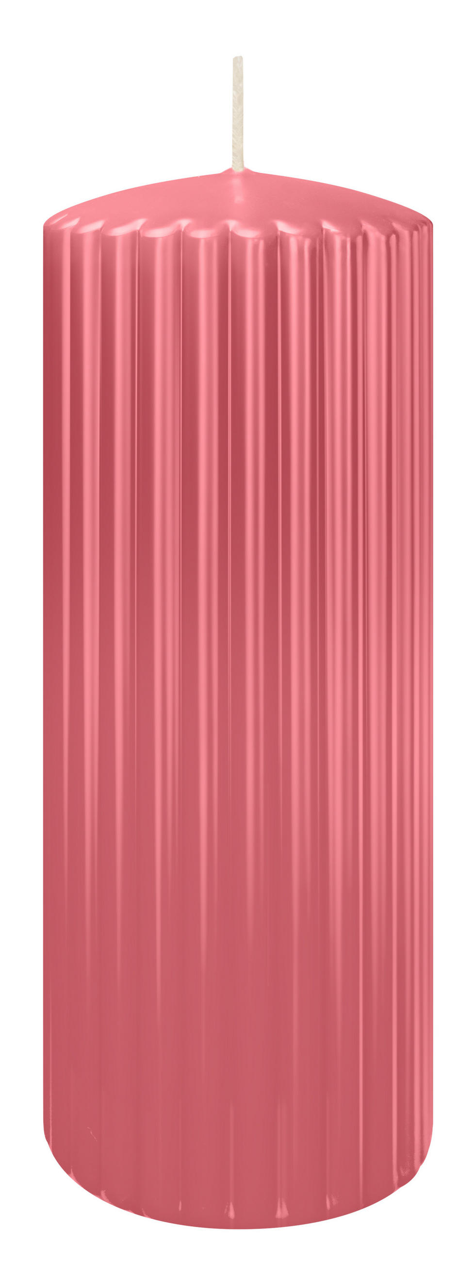 RILLEN KERZEN Erdbeerrosa 200 x Ø 80 mm, 4 Stück - Altrosa, Paraffin (8/20/20cm) - Wiedemann Kerzen