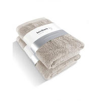 DUSCHTUCH 2er Set Pura Sandgrau - Sandfarben, Textil (70/140cm) - Herzbach Home