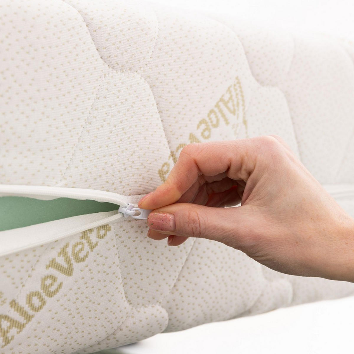 TASCHENFEDERKERNMATRATZE DREAM ALOE VERA 180x200 cm - Weiß, Textil (180/200cm) - Mebligo