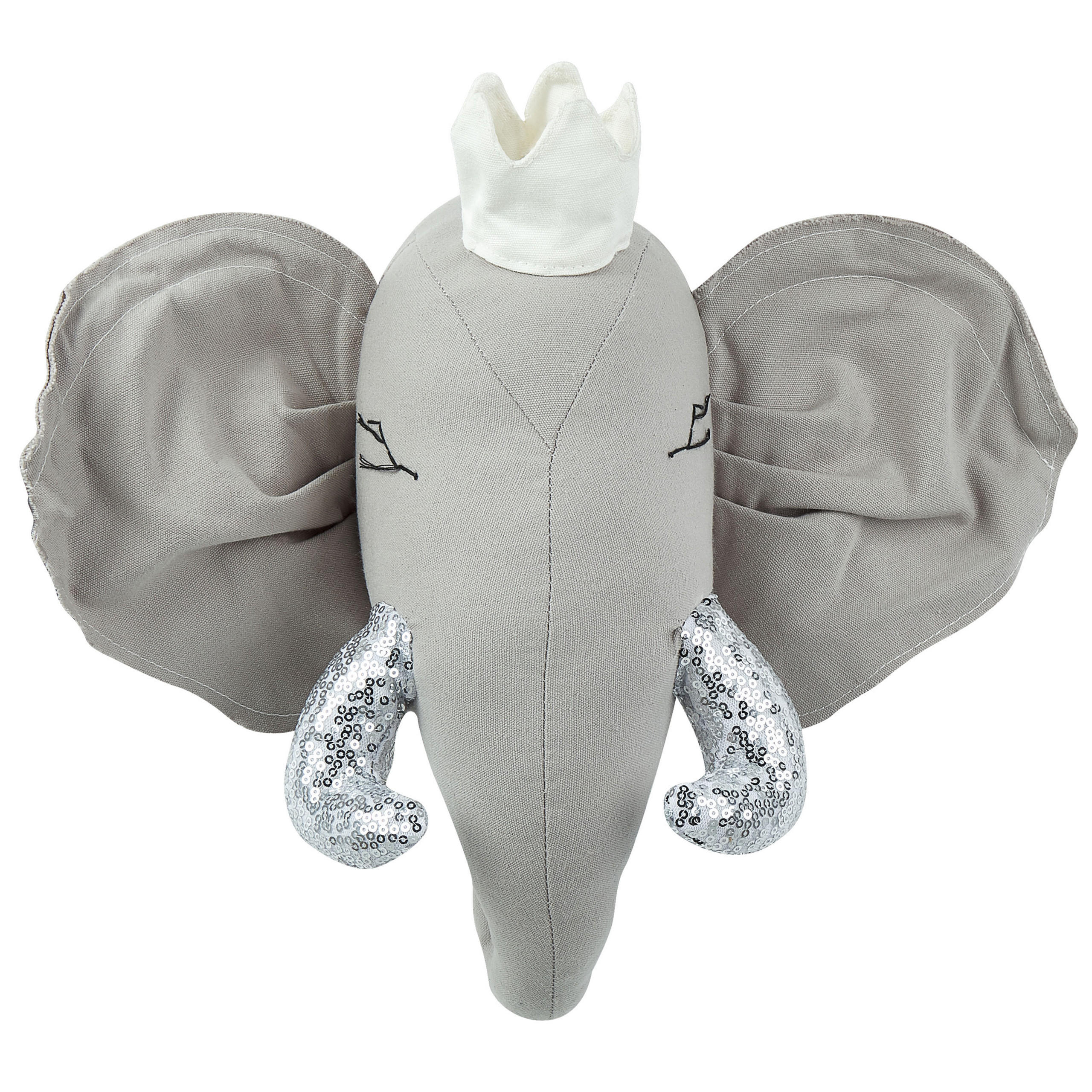 WANDDEKORATION grau/silber Tantor - Grau, Textil (39/33/16cm) - Beliani