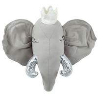 WANDDEKORATION grau/silber Tantor - Grau, Textil (39/33/16cm) - Beliani