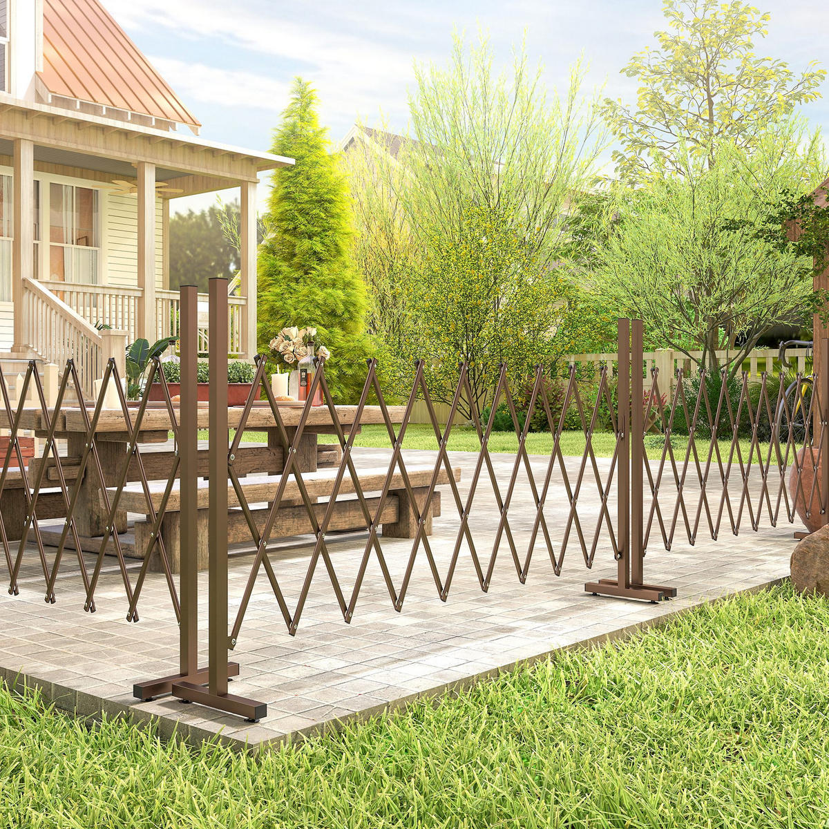 GARTENZAUN Dunkelbraun 250.0/31.0/103.0 cm - Dunkelbraun, Metall (31/103cm)
