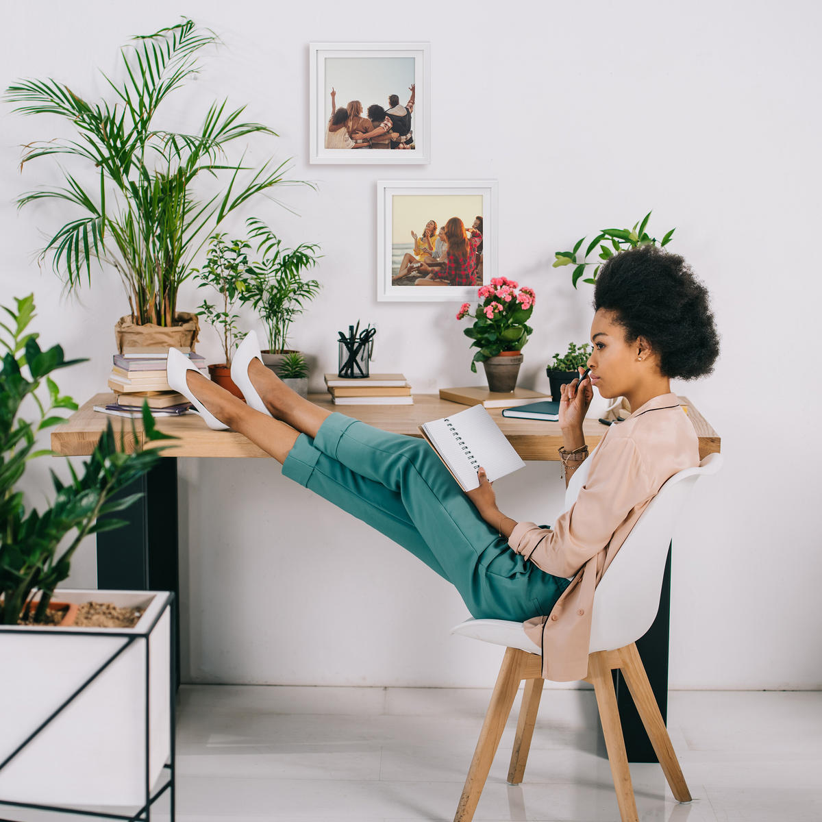 2XBILDERRAHMEN - Weiß, Glas/Kunststoff (27/27/2.5cm) - Relaxdays