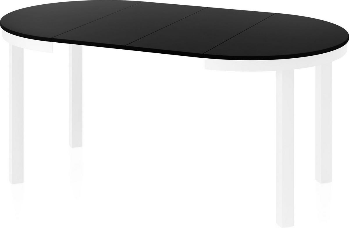 ESSTISCH Rowan Weiß runder ausziehbarer, Schwarz 100-176/100/76 cm - Schwarz/Weiß, Holzwerkstoff/Metall (100/100/76cm) - WFL GROUP
