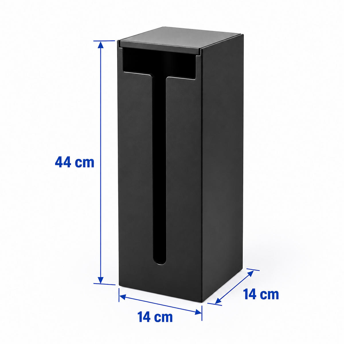 TOILETTENPAPIERHALTER Schwarz MDF für 4 Rollen - Schwarz, Holzwerkstoff (14/44/14cm) - Relaxdays