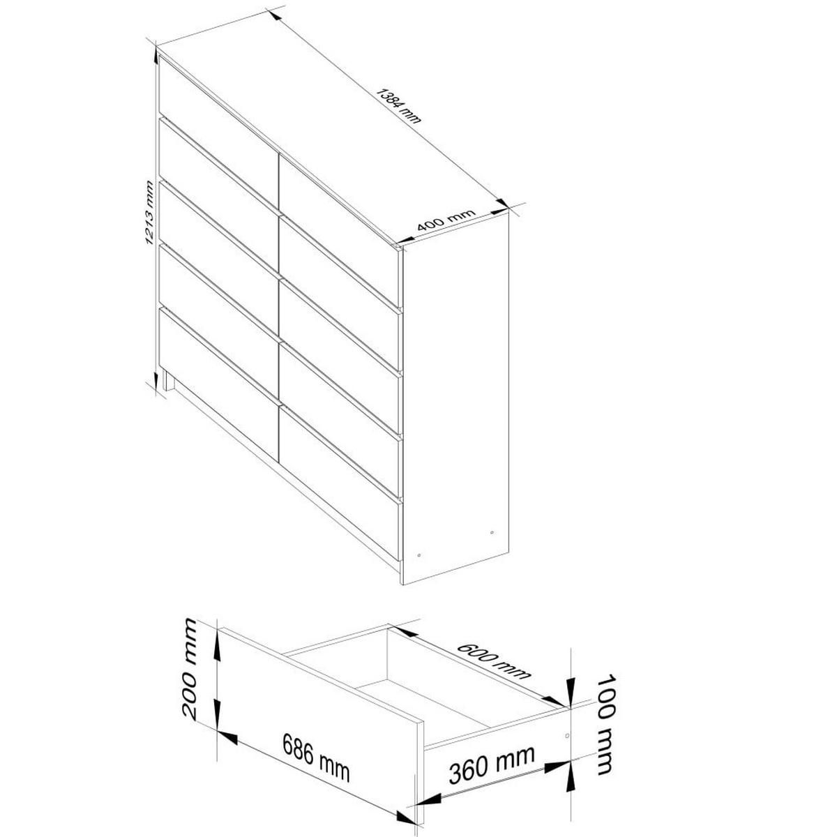 KOMMODE Eiche Sonoma 121/138/40 - Sonoma Eiche, Holzwerkstoff (138/121/40cm) - RAUMHIRSCH FURNITURE