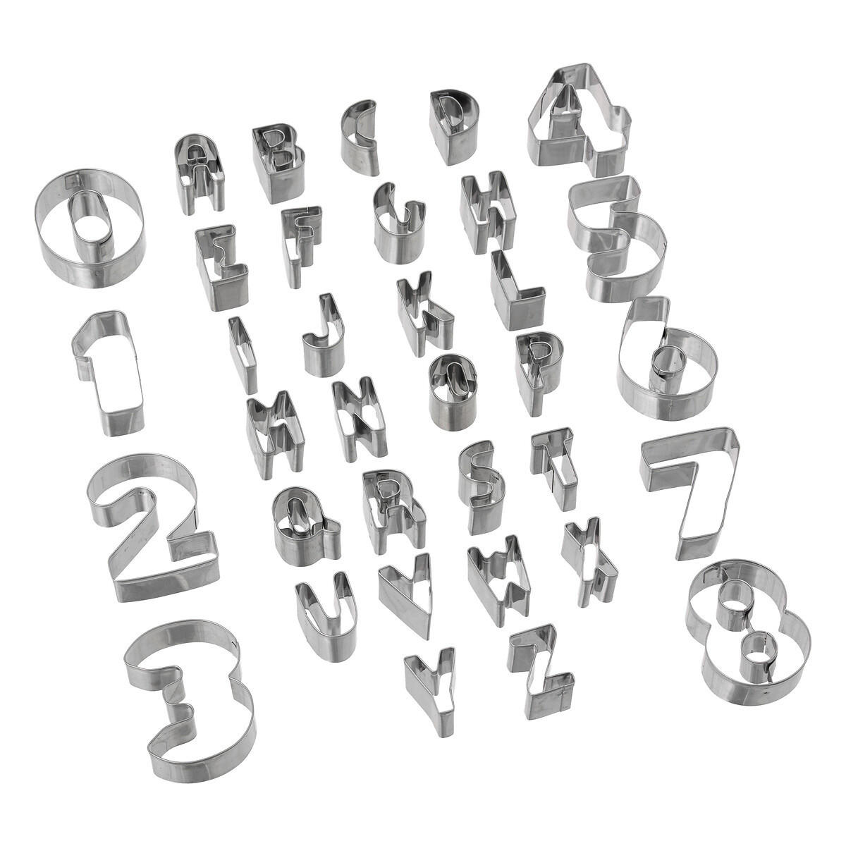 AUSSTECHFORMEN Buchstaben/Zahlen 35-teilig - Silberfarben, Metall (10.2/3/10.2cm) - 5five Simply Smart