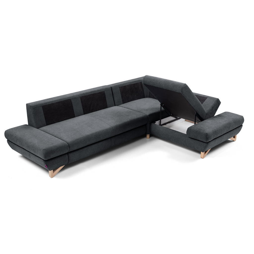 Thumbnail - Masseno Ecksofa, Anthrazit, Holz, 4-Sitzer, L-Form,L-Form, 272x199 cm, Wohnzimmer, Sofas & Couches, Wohnlandschaften, Ec...