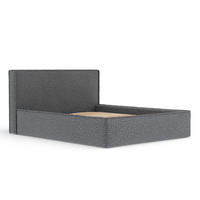POLSTERBETT Lounge Dunkelgrau 160/200 cm im Plüschstoff - Dunkelgrau/Naturfarben, Holz/Holzwerkstoff (160/200cm) - Maison de Reve