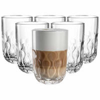 LATTE MACCHIATO GLÄSER (2) Gocce transparent 390 ml 6er Set - Transparent, Glas (0.39L) - Leonardo Living
