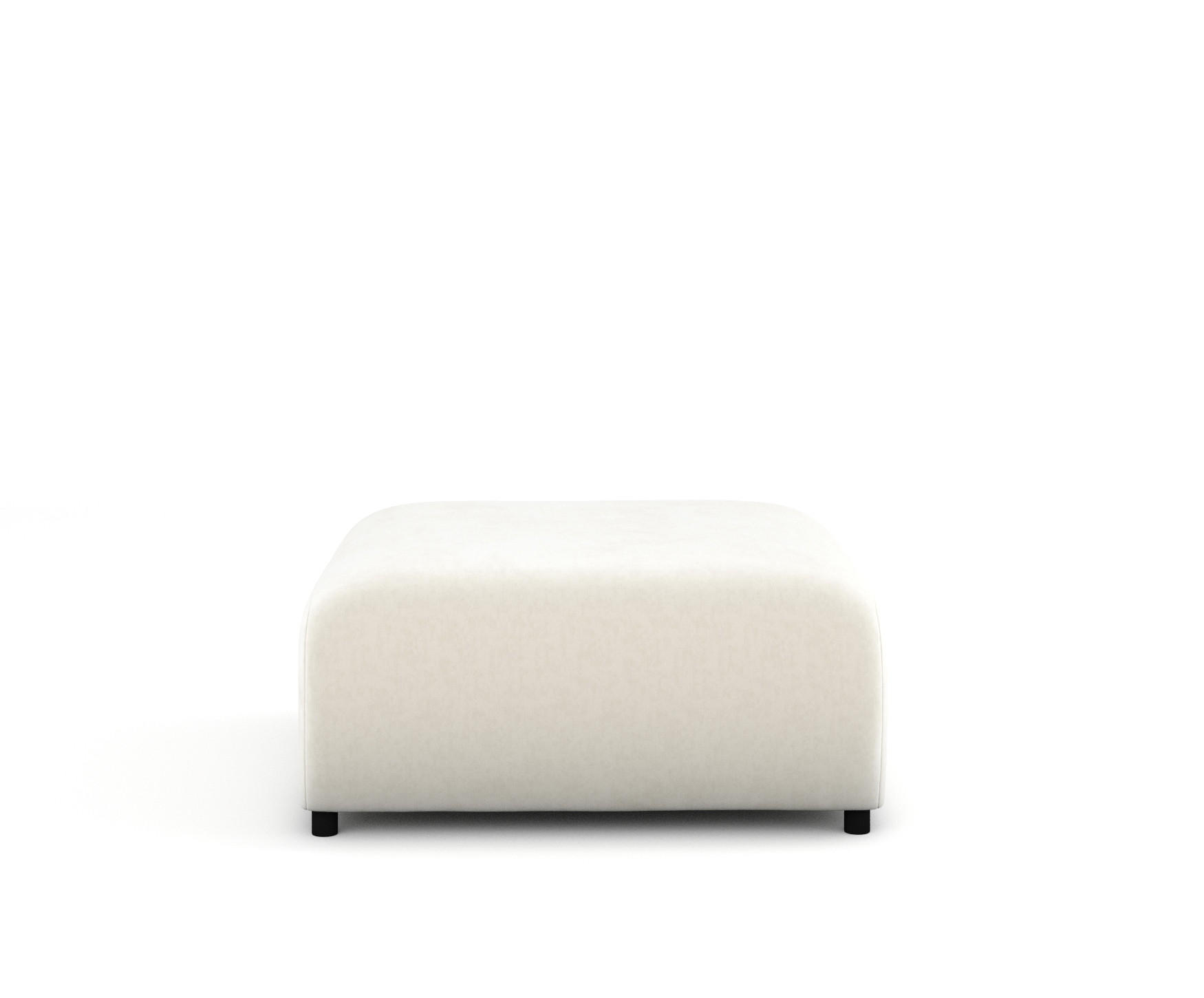 POUF S Zanzibar Creme Samtstoff - Creme/Schwarz, Holz/Holzwerkstoff (88/37/88cm) - Maison de Reve