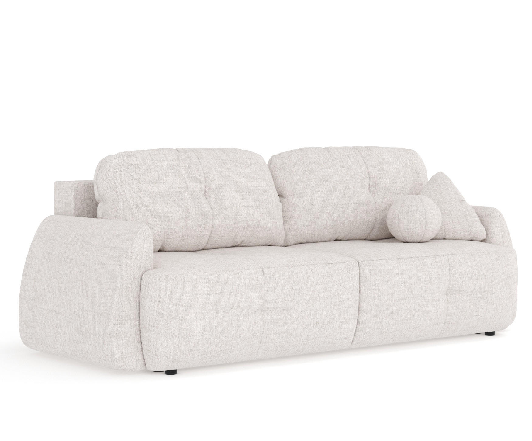 SCHLAFSOFA Loca Beige Webstoff - Beige/Schwarz, Holz/Holzwerkstoff (248/92/103cm) - Maison de Reve