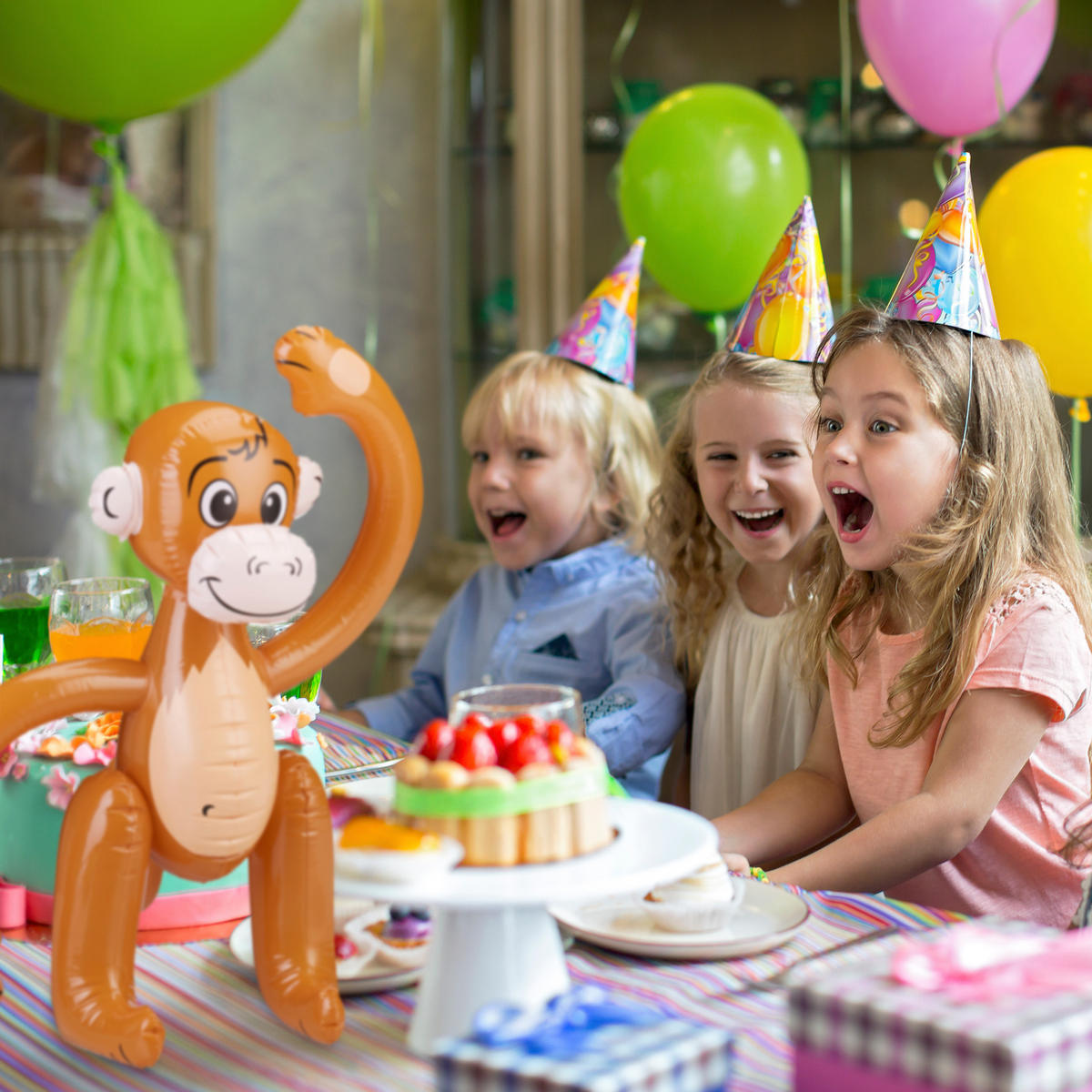 AFFE aufblasbar - Hellbraun, Kunststoff (40/40/58cm) - Relaxdays