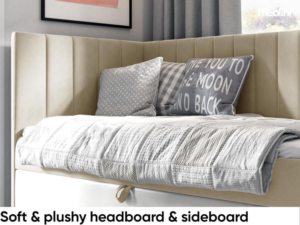 KINDERBETT MAYA 3 - Beige/Weiß, Holzwerkstoff (96/208cm) - Meblini