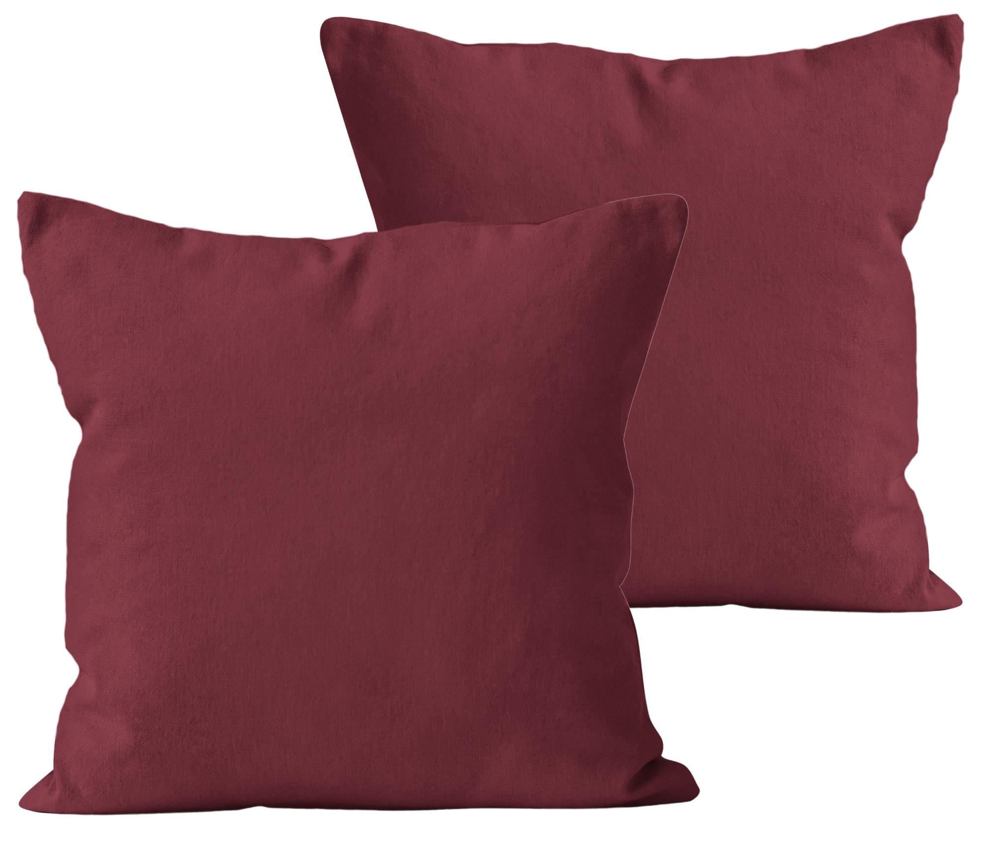 KISSENBEZUG 80x80 cm aus 100% Baumwolle, Kissenhülle Bordo Uni - Bordeaux, Textil (80/80cm) - Carpe Sonno