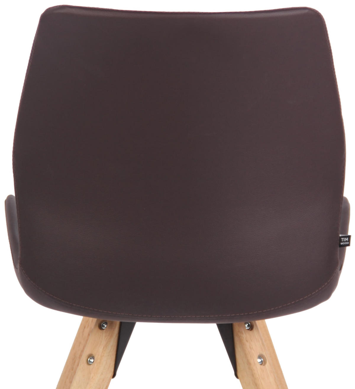 STUHL Lederlook braun - Eukalyptusholzfarben/Braun, Holz/Textil (49/87.5/58cm) - CLP