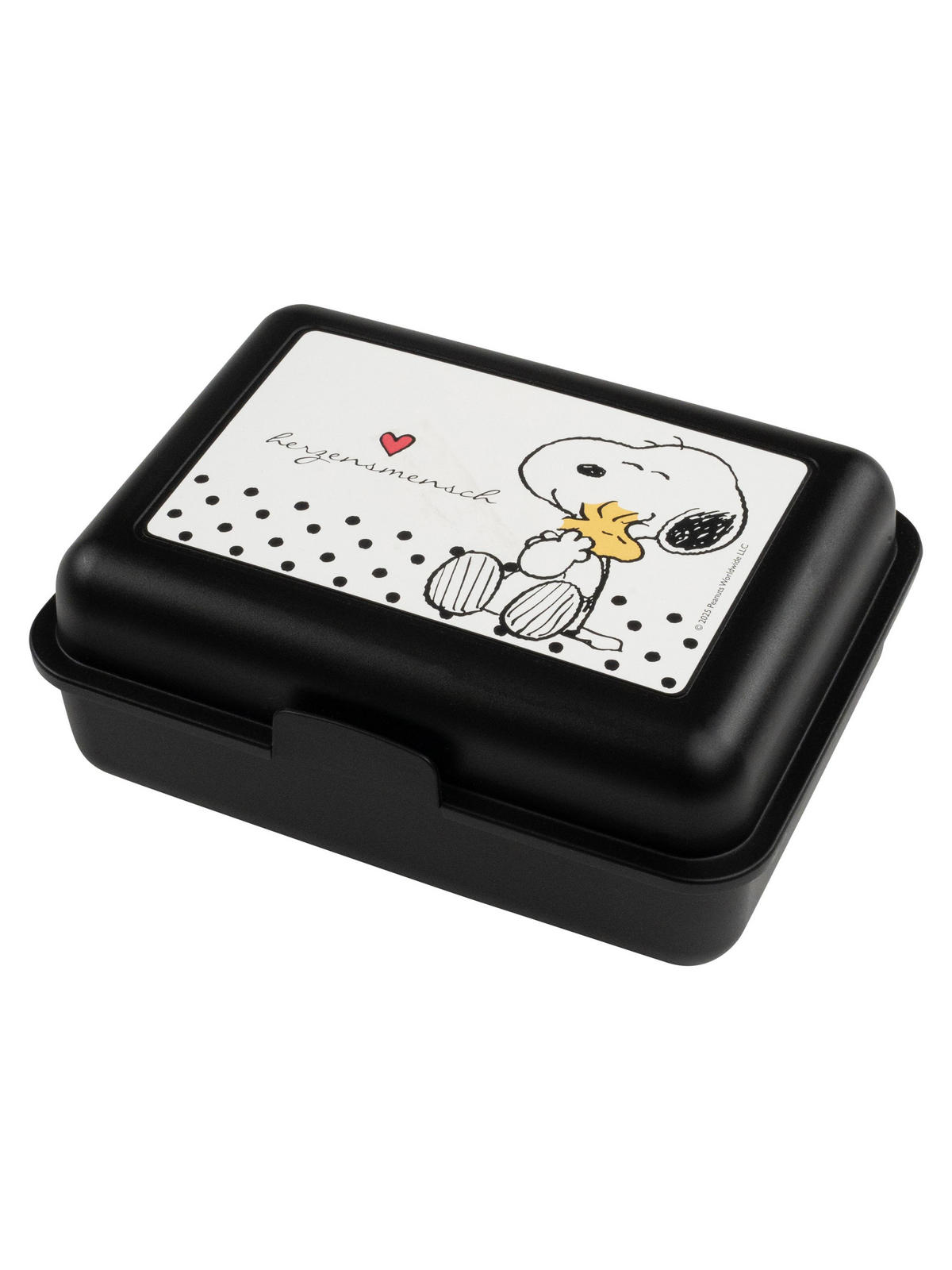 BROTDOSE The Peanuts Snoopy Herzensmensch Schwarz 17,5 x 12,8 x 6,9 cm - Schwarz, Kunststoff (17.5/6.9/12.8cm) - United Labels