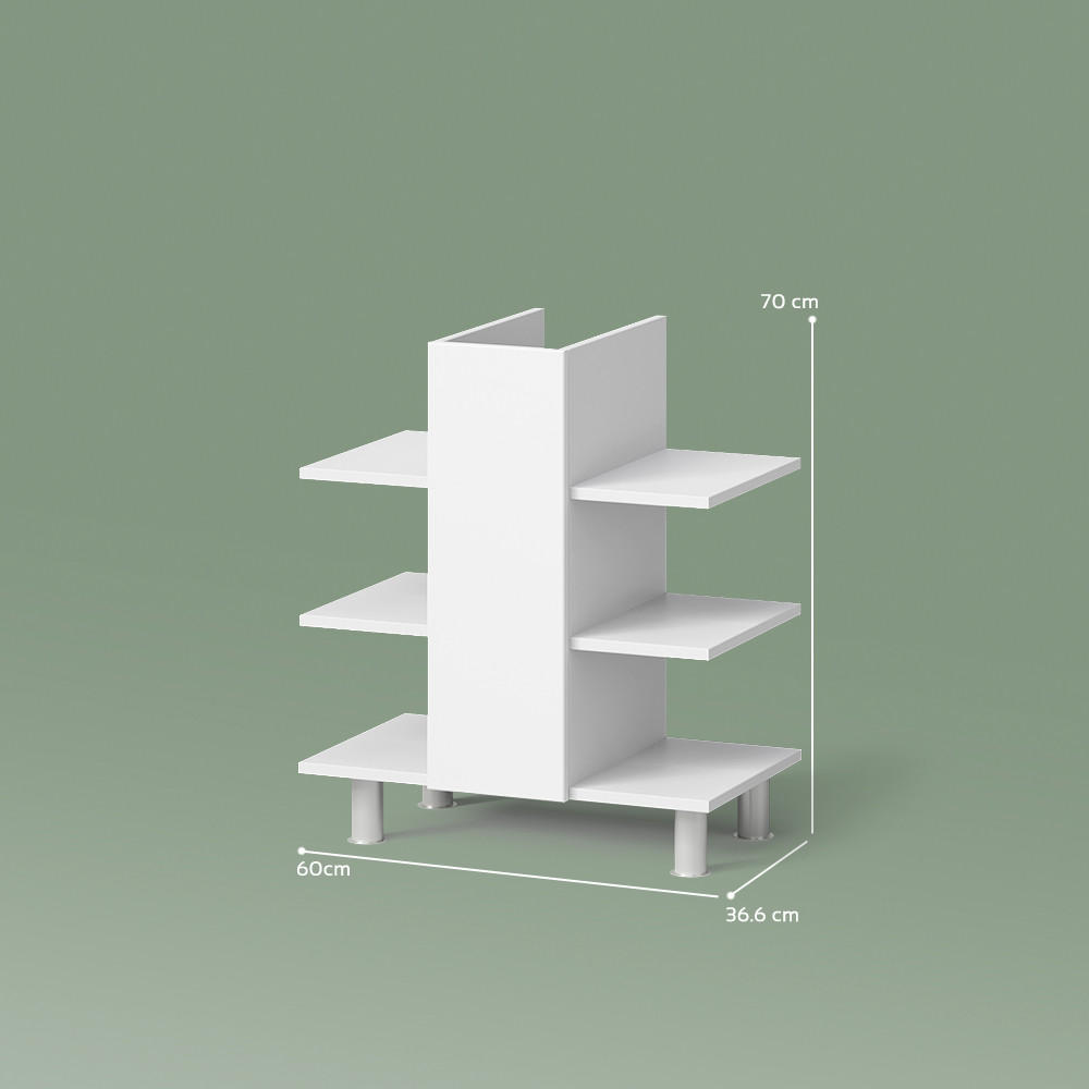Thumbnail - Livinity® Waschbeckenunterschrank, Weiß, Holzwerkstoff, 6 Fächer, Rechteckig, 60x70x36.6 cm, Badezimmer, Badezimmerschrä...