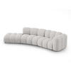 SOFA modular links Lupine aus Chenille-Stoff hellgrau 5 Sitzplätze - Hellgrau, Textil (166/70/335cm) - Micadoni