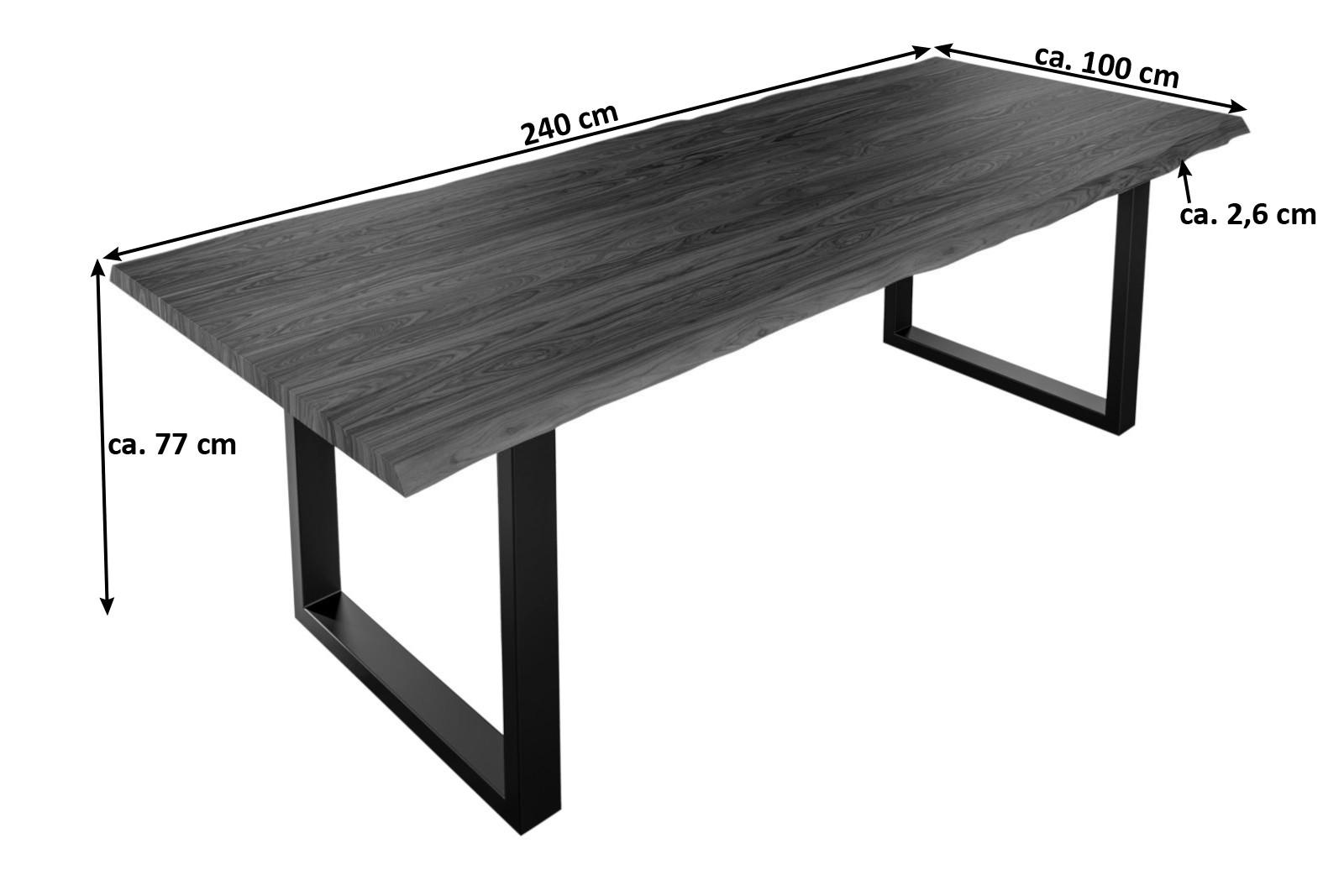 ESSTISCH LAUREN - Nussbaumfarben/Walnussfarben, Holz/Metall (100/240/77cm) - SAM