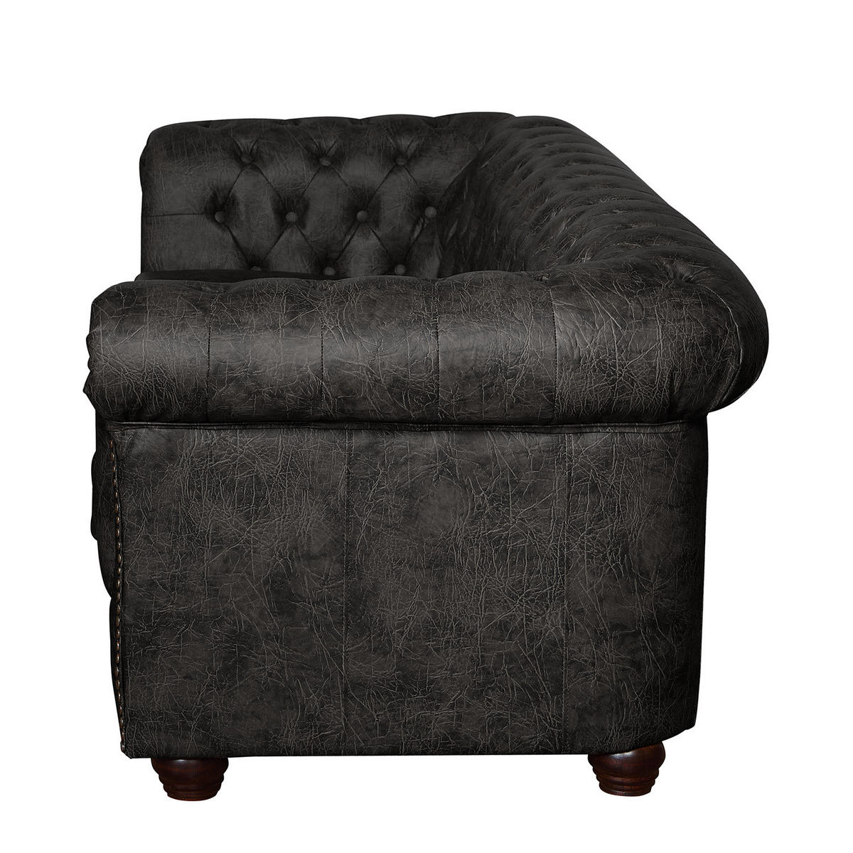 3-SITZER SOFA - Schwarz, Kunststoff (203/72/86cm) - home24