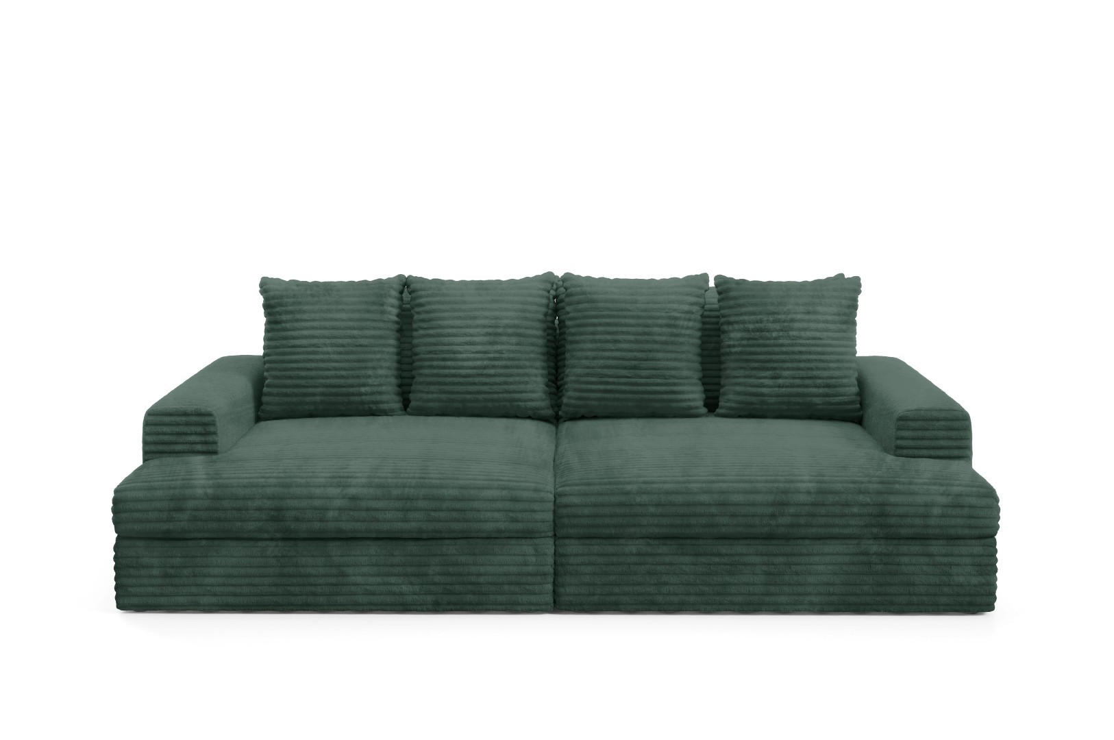 SCHLAFSOFA Premium Extra Komfort Grün - Schwarz/Grün, Holz/Holzwerkstoff (272/42/167cm) - Furnisell