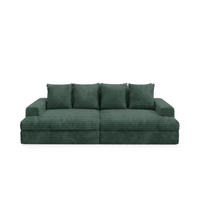 SCHLAFSOFA Premium Extra Komfort Grün - Schwarz/Grün, Holz/Holzwerkstoff (272/42/167cm) - Furnisell