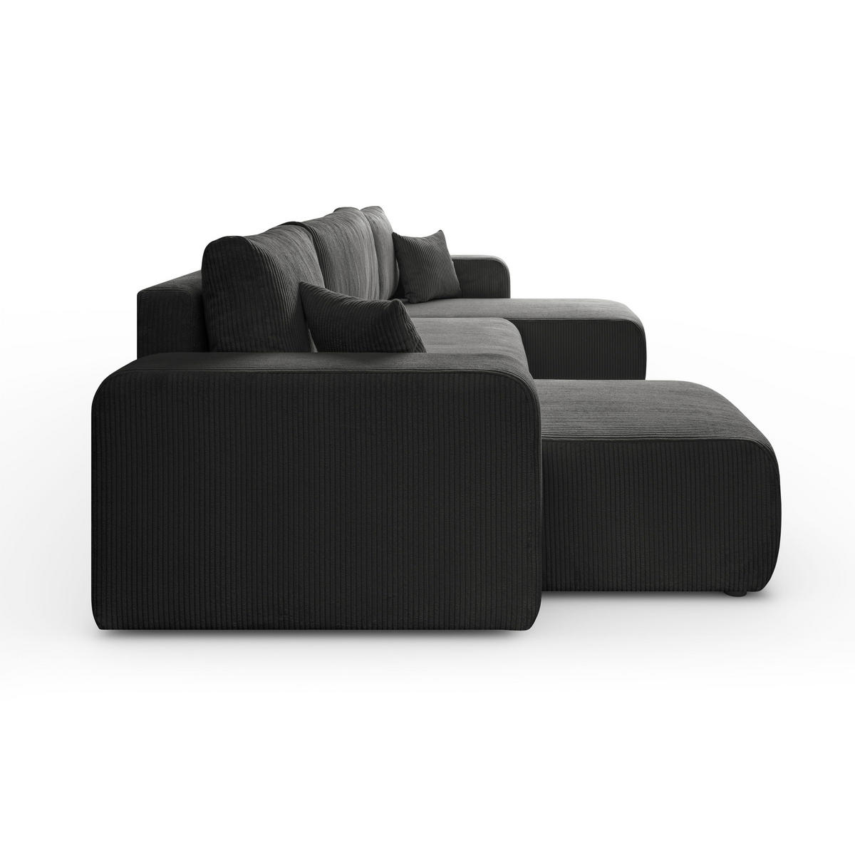Ecksofa PRESTIGE U mit Schlaffunktion, Poso 34 - Dunkelgrau, Textil (317/83/143cm) - Lookway