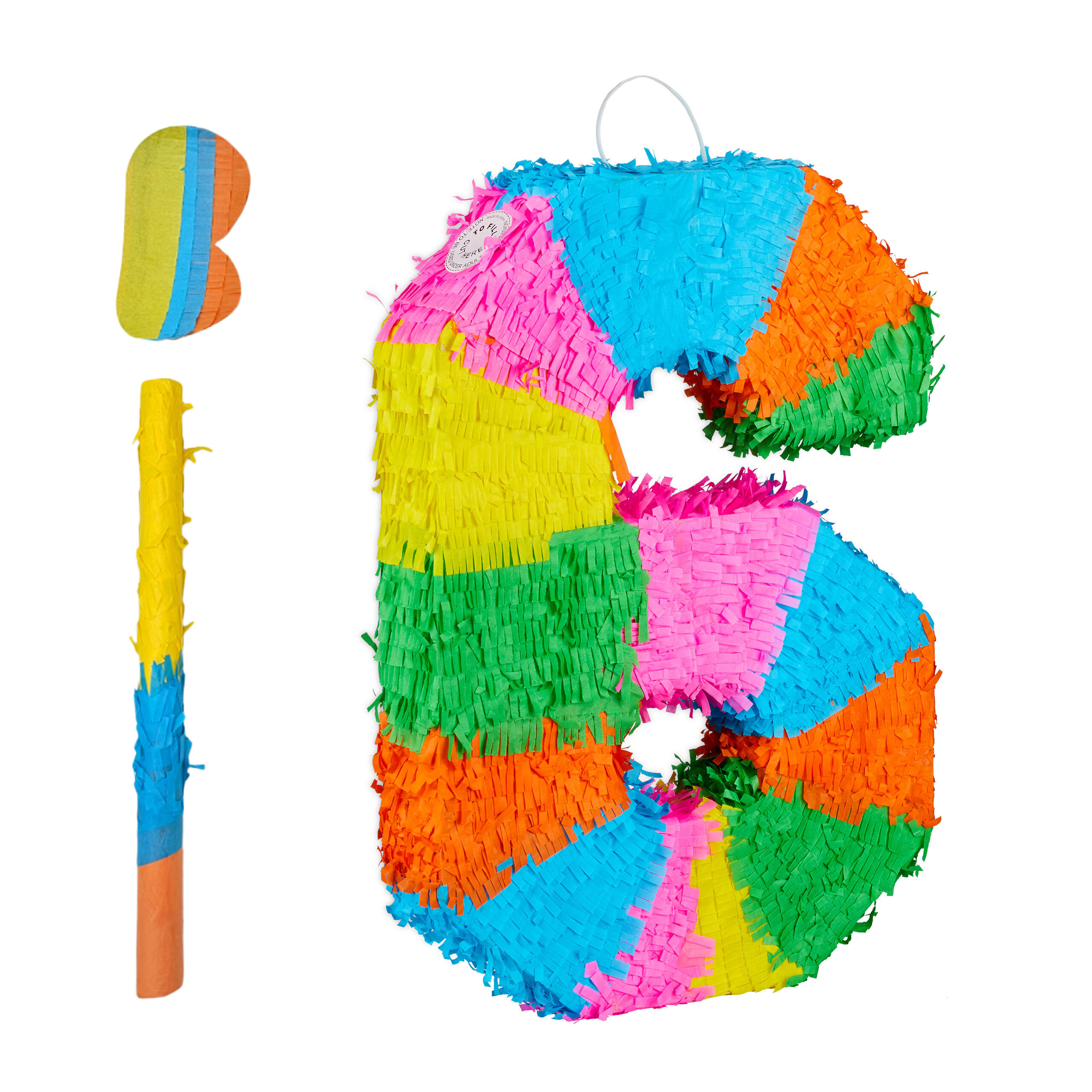 PINATA - Multicolor, Papier/Wellpappe (35.5/50.5/7.5cm) - Relaxdays