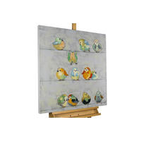 OLEJOMAĽBA 80/80 cm, Zvieratá - sivá, drevo/textil (80/80cm) - KUNSTLOFT