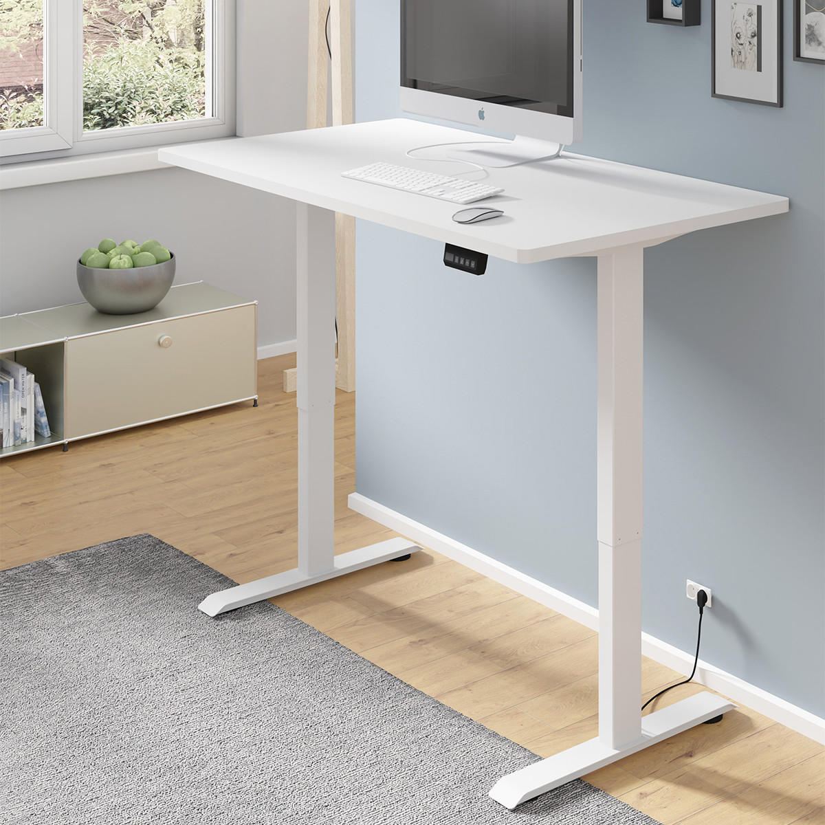 SCHREIBTISCH Ergo Weiß matt - Weiß, Holzwerkstoff (70/140/73cm) - Petits-meubles