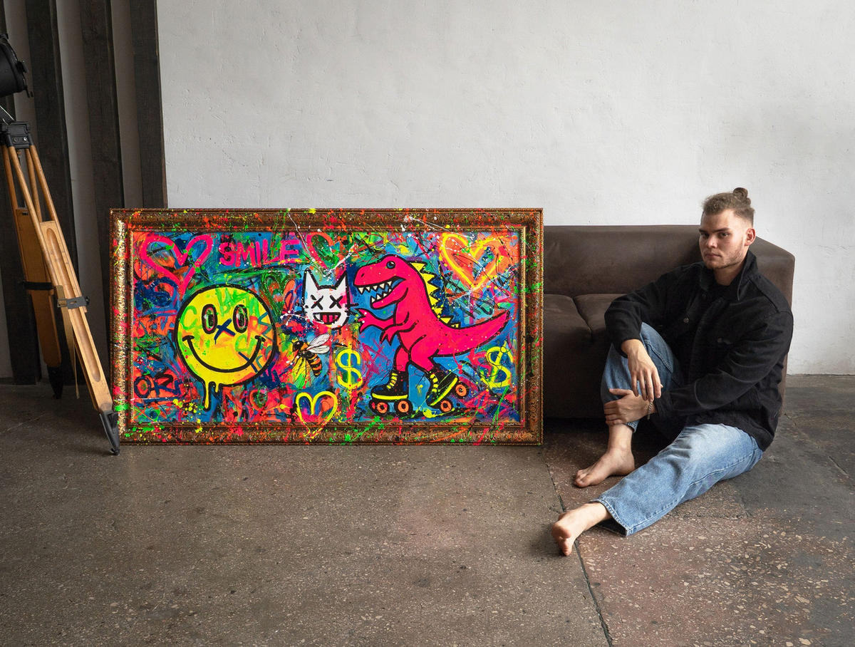 GEMÄLDE Spaß Schattenfugenrahmen Gold 160x80 cm - Goldfarben, Holz (160/80cm) - YS-art gallery