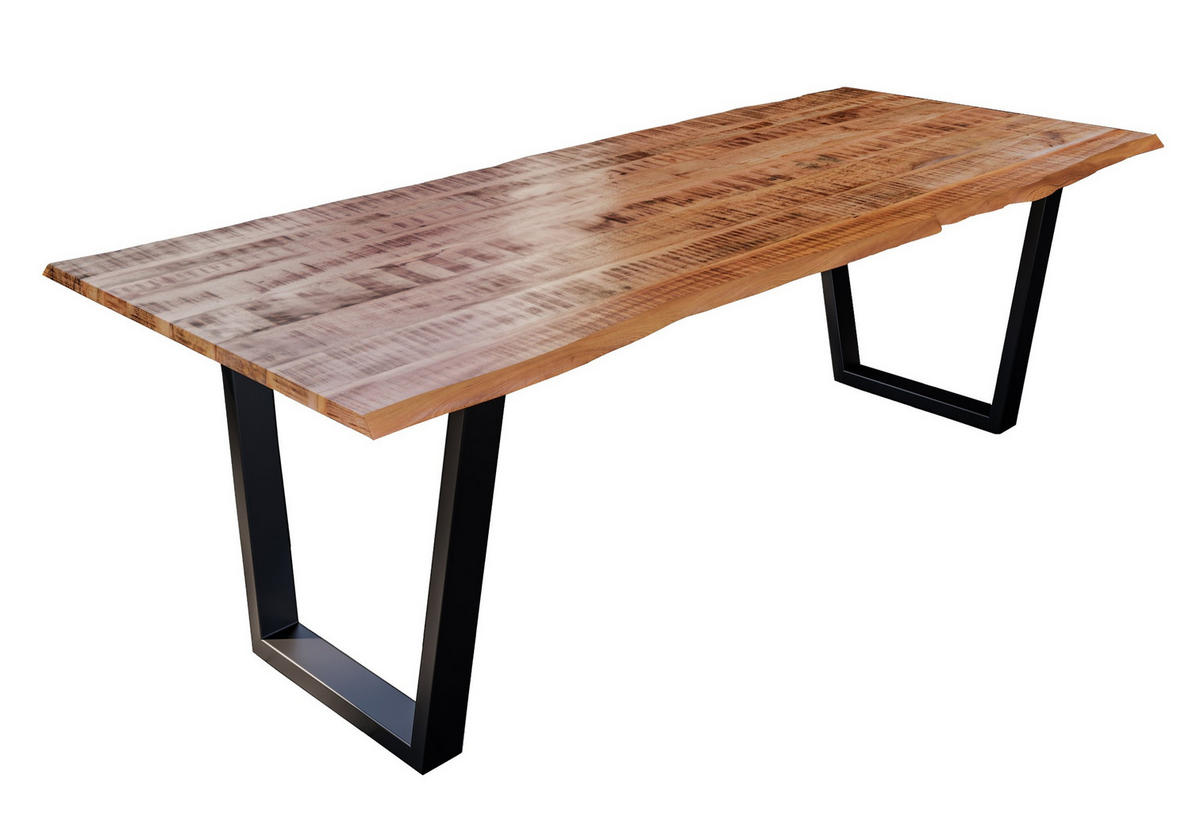 ESSTISCH DORA V - Beige/Schwarz, Holz/Metall (100/240/77cm) - SAM