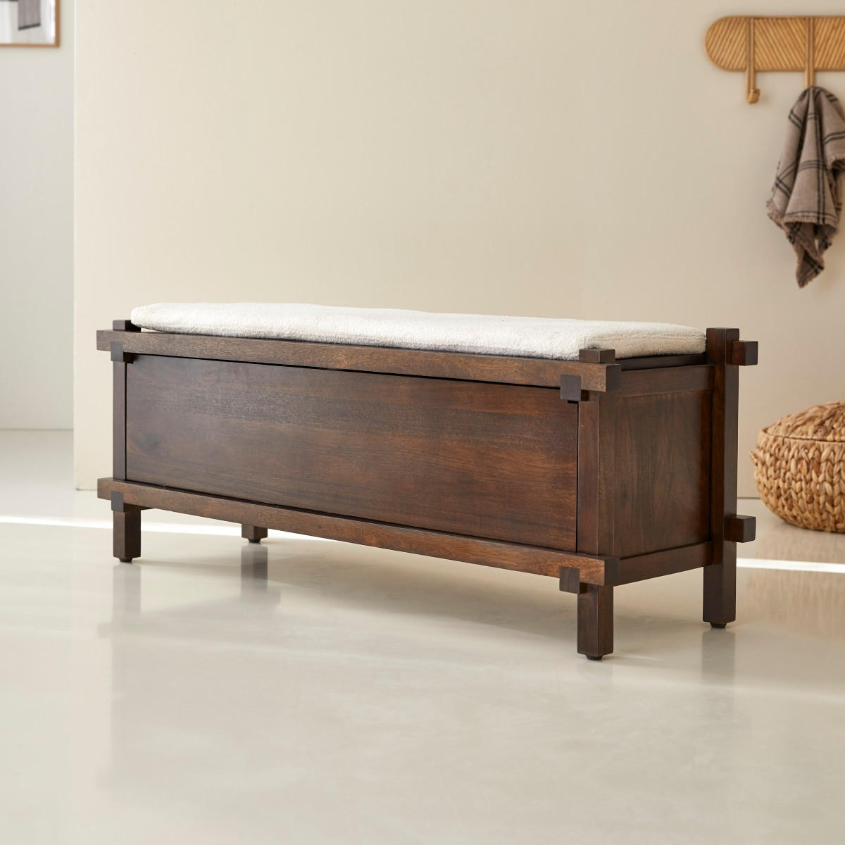 SCHUHSCHRANK Arko Braun aus Mango - Braun, Holz (120/48/40cm) - Tikamoon