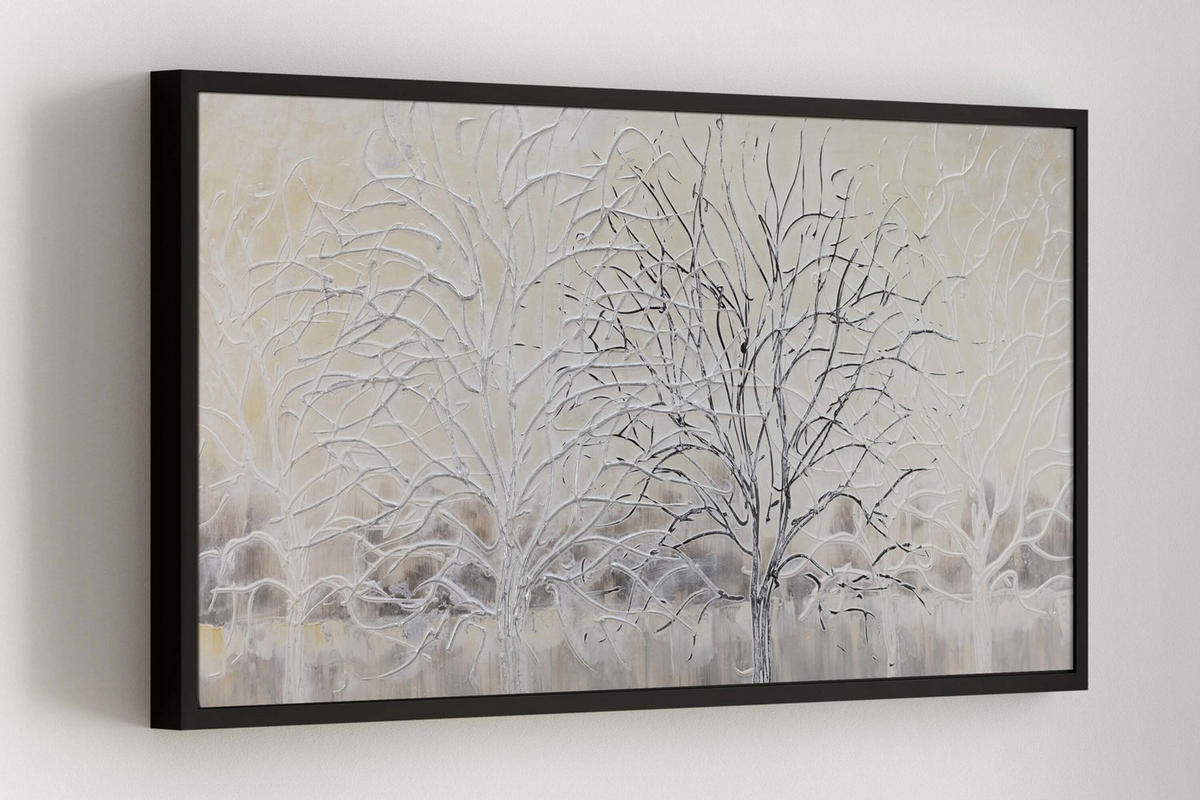 ACRYLBILD HANDGEMALT 120/60 cm - Beige/Weiß, Holz/Textil (1.6/60cm) - KUNSTLOFT