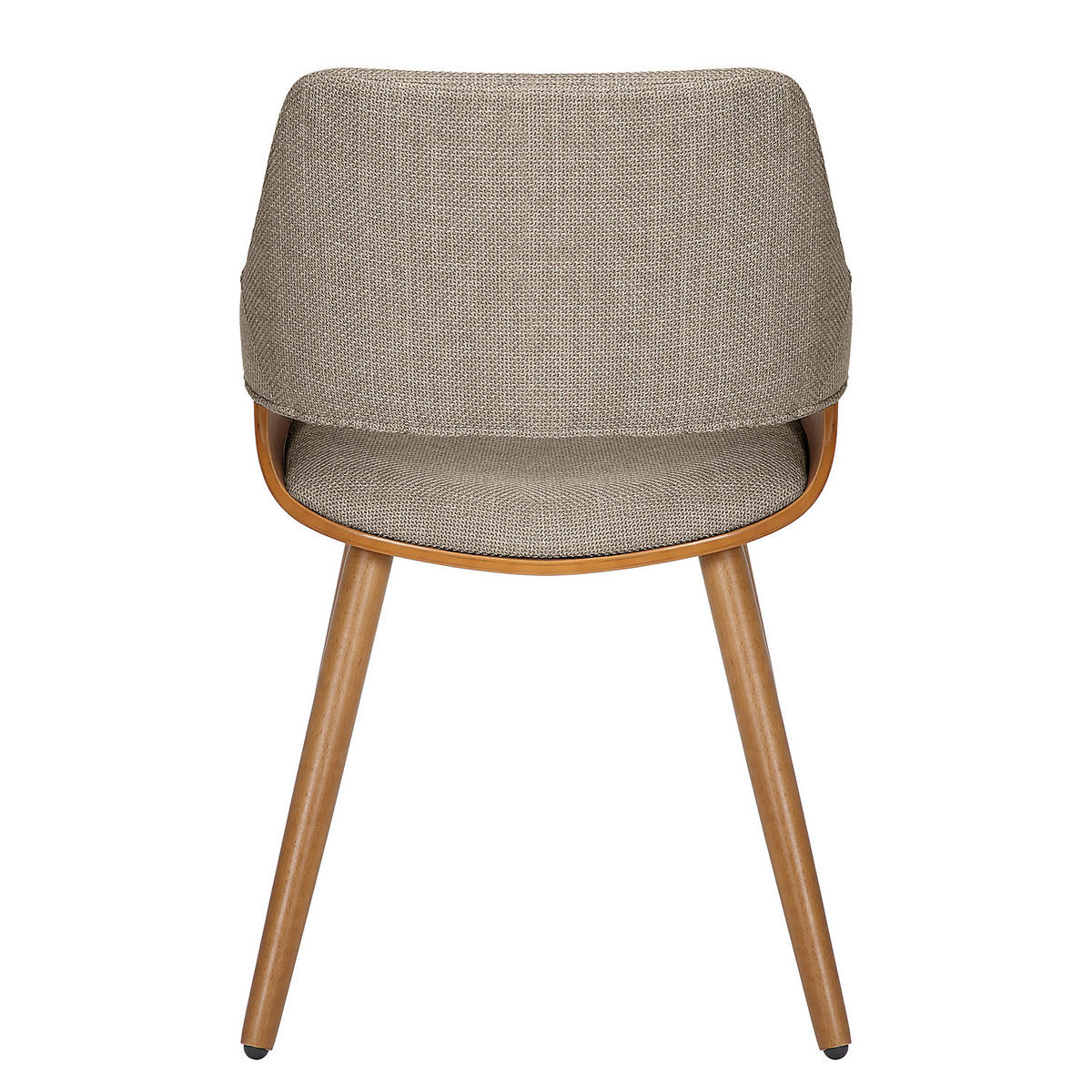 ARMLEHNENSTUHL - 2er-Set - Massivholz / Textil - Braun/Grau, Holz/Holzwerkstoff (51/80/57cm) - home24