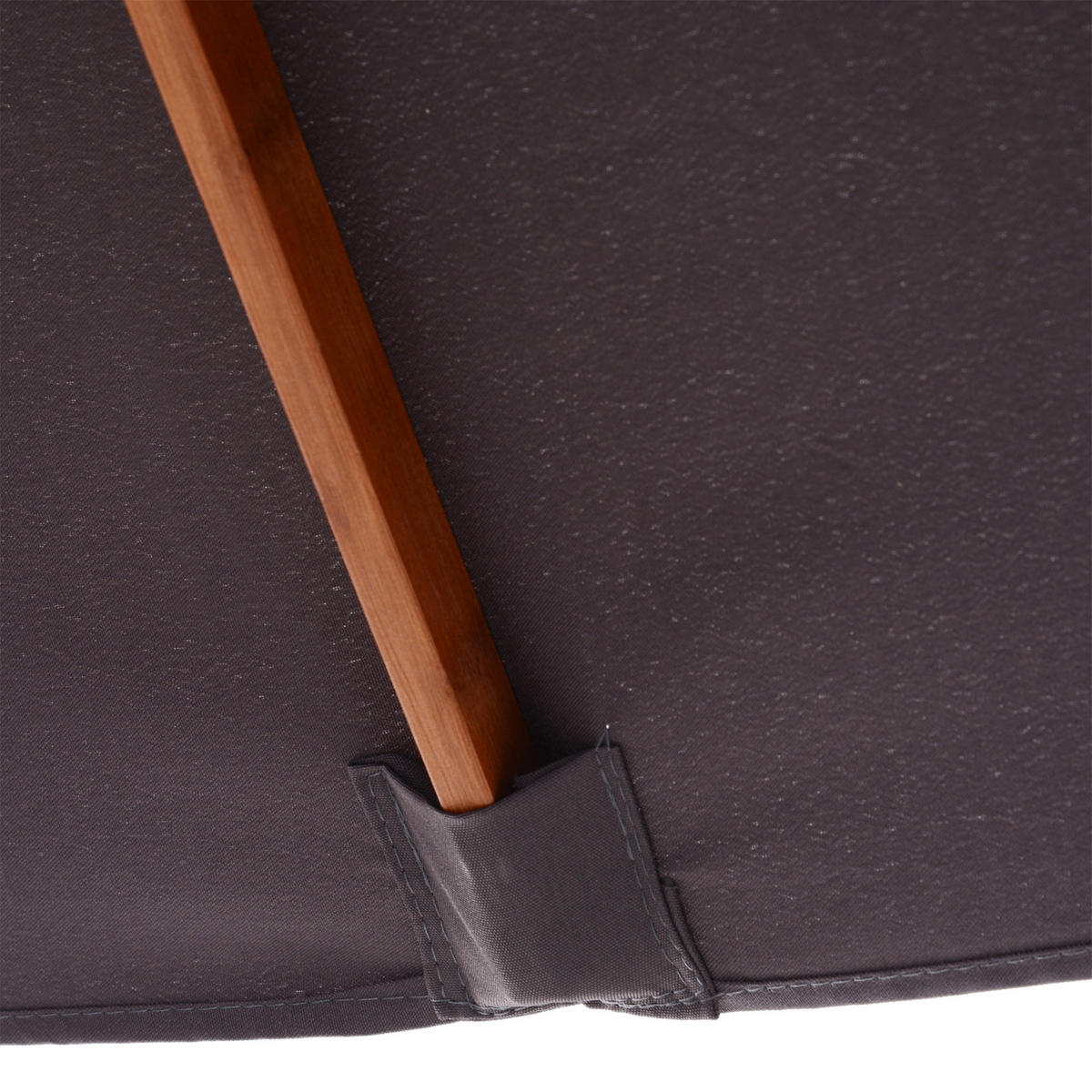 SONNENSCHIRM Holz 200x150 cm knickbar grau - Dunkelgrau, Textil (200/150cm) - LEBENLANG