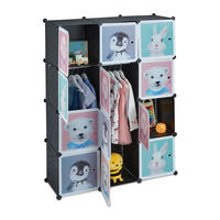 KINDERSTECKREGAL - Multicolor, Kunststoff/Metall (109/145/37cm) - Relaxdays