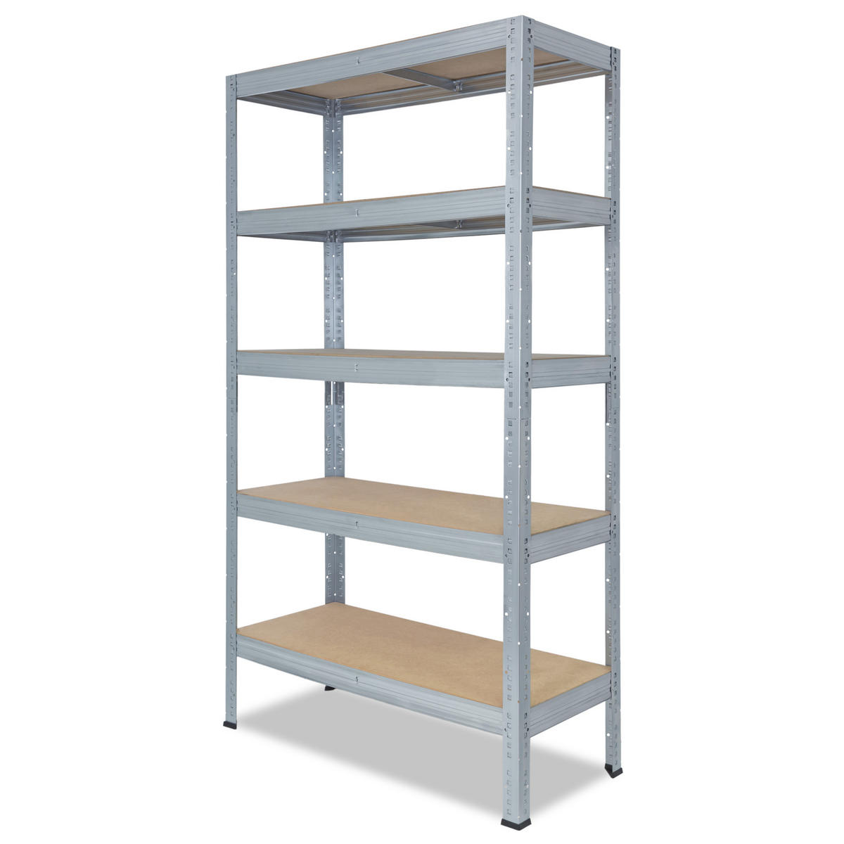 SCHWERLASTREGAL PRO 180x80x60 cm in verzinkt mit 5 Böden und 200 kg Traglast pro Boden - Silberfarben, Metall (80/180/60cm) - shelfplaza