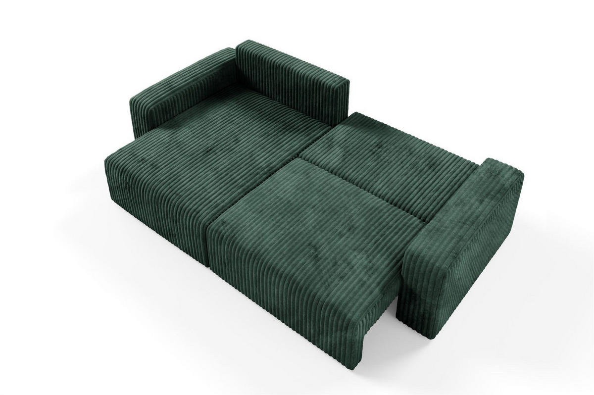 ECKSOFA Natalia - Grün, Holzwerkstoff/Textil (149/244cm) - Fun Möbel