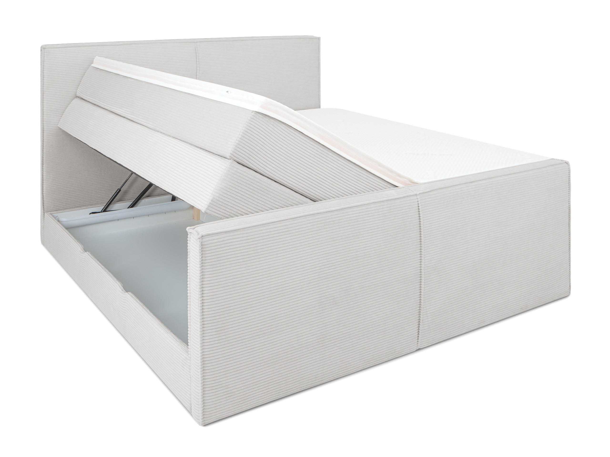 BOXSPRINGBETT Buffalo Grau 160 / 200 cm H2/H3 Cord - Grau, Textil (160/200cm) - wonello