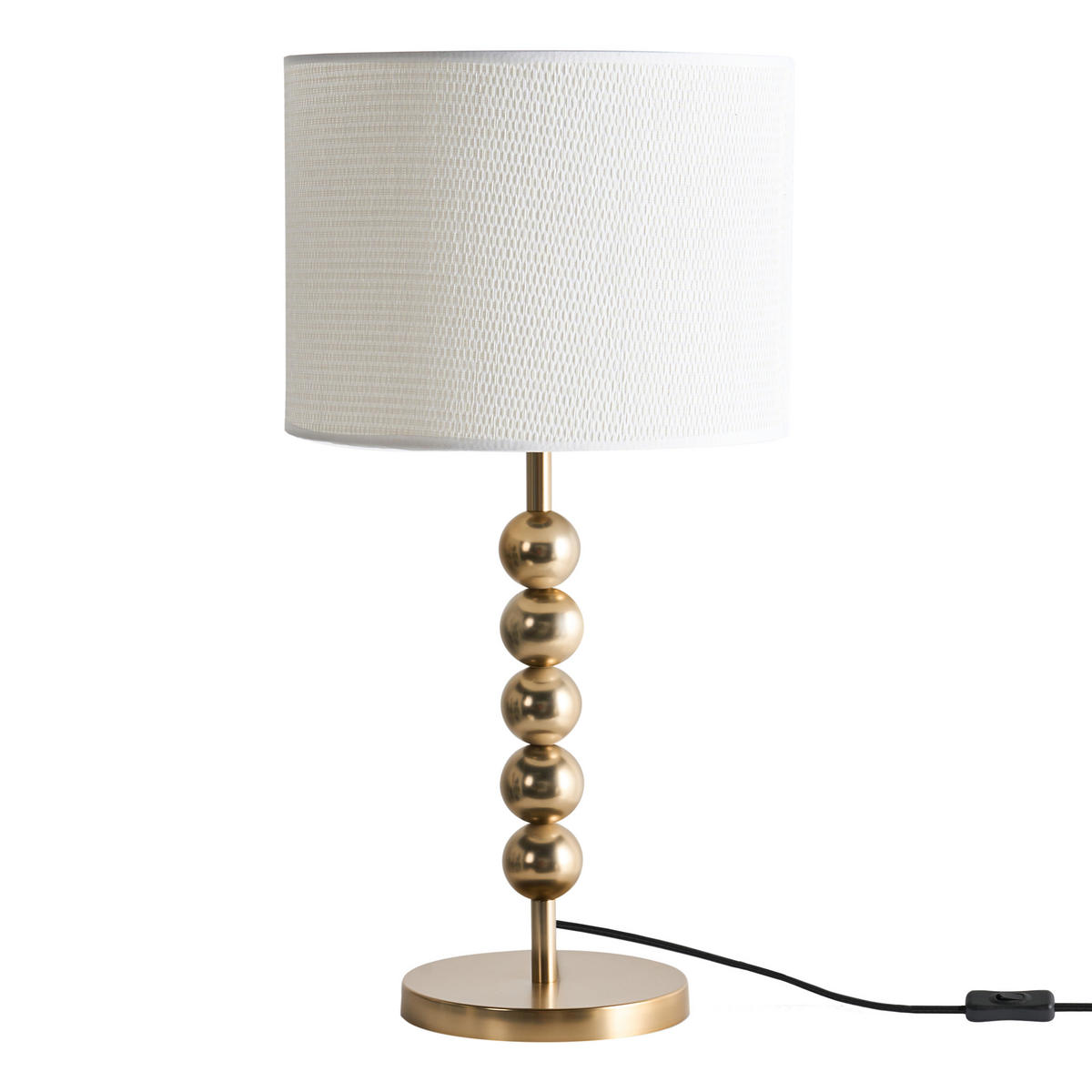 TISCHLAMPE Messing Loky - Messingfarben/Weiß, Metall (30/30/58cm) - Beliani