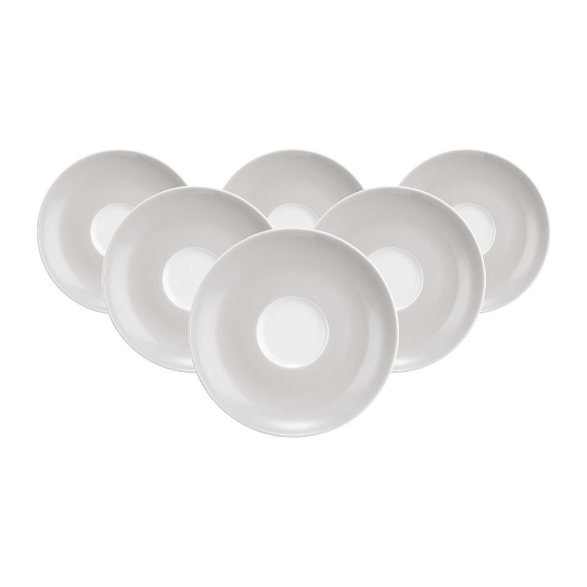 ESPRESSOUNTERTASSEN Liberty Pure Colors New Grey ø 12 cm 6er Set - Grau, Keramik (12cm) - Seltmann Weiden