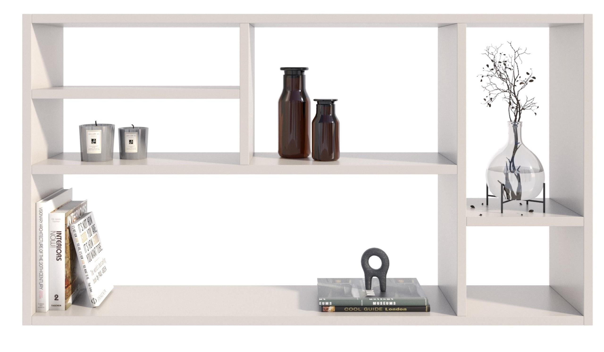 WANDREGAL MILANO Weiß 109,2/18/60 cm - Weiß, Holzwerkstoff (109.2/60/18cm) - Matkam Möbel