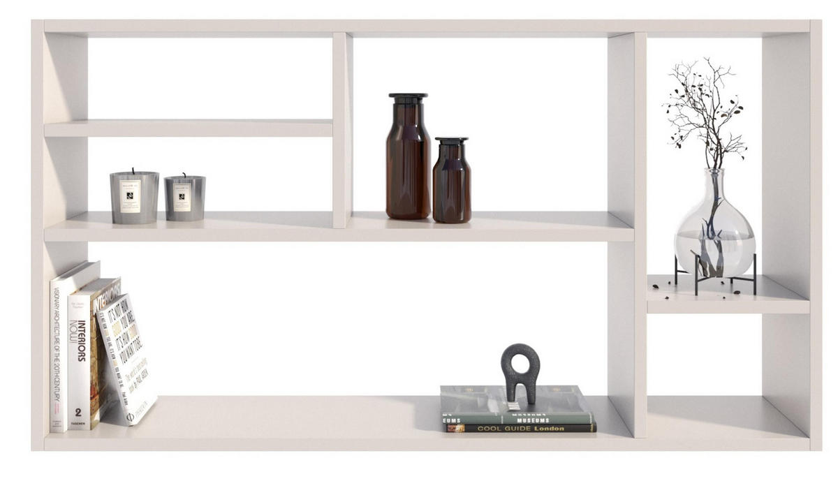 WANDREGAL MILANO Weiß 109,2/18/60 cm - Weiß, Holzwerkstoff (109.2/60/18cm) - Matkam Möbel