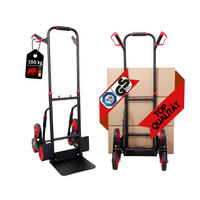 TREPPENSTEIGER Sackkarre Taurus 150 110x45x61cm Traglast 150kg Griff, Klappbar, Stahl Rot-Schwarz - Schwarz, Metall (61/45/110cm) - PROREGAL